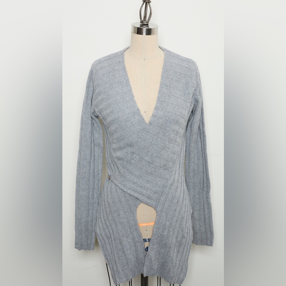 Crossover-front Long-sleeve Sweater100% Cashmere[NEW]